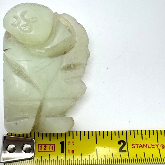 Jade Carved Chinese Diety Figurine Rustic Stone Antique 19 c - Picture 3 of 10